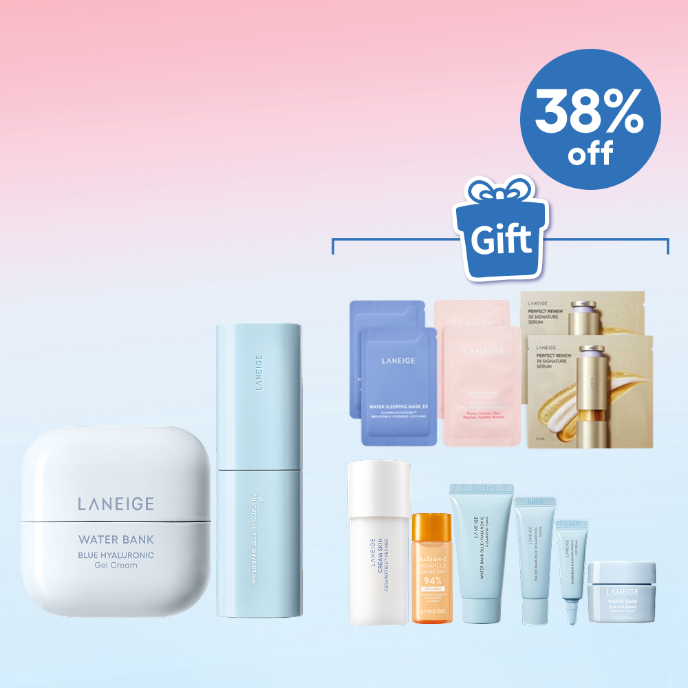 【Online Exclusive】Water Bank Blue Hyaluronic Gel Cream and Serum Set (Value: $1,110)