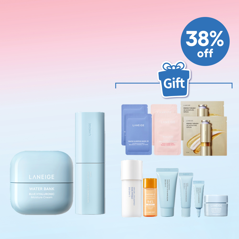【Online Exclusive】Water Bank Blue Hyaluronic Moisture Cream and Serum Set (Value: $1,110)