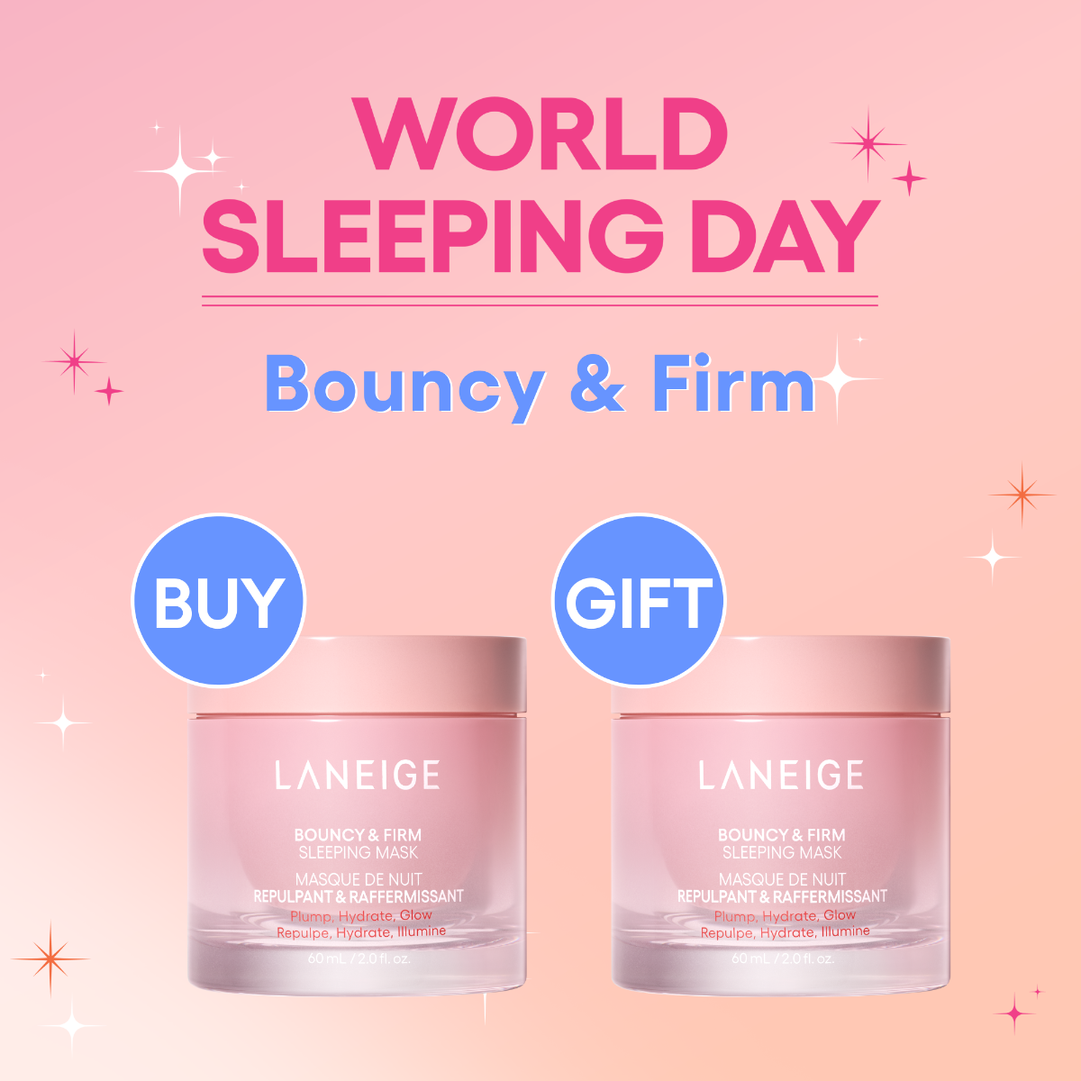 【Buy 1 Get 1 Free】Bouncy & Firm Sleeping Mask Set  (Value: $560)