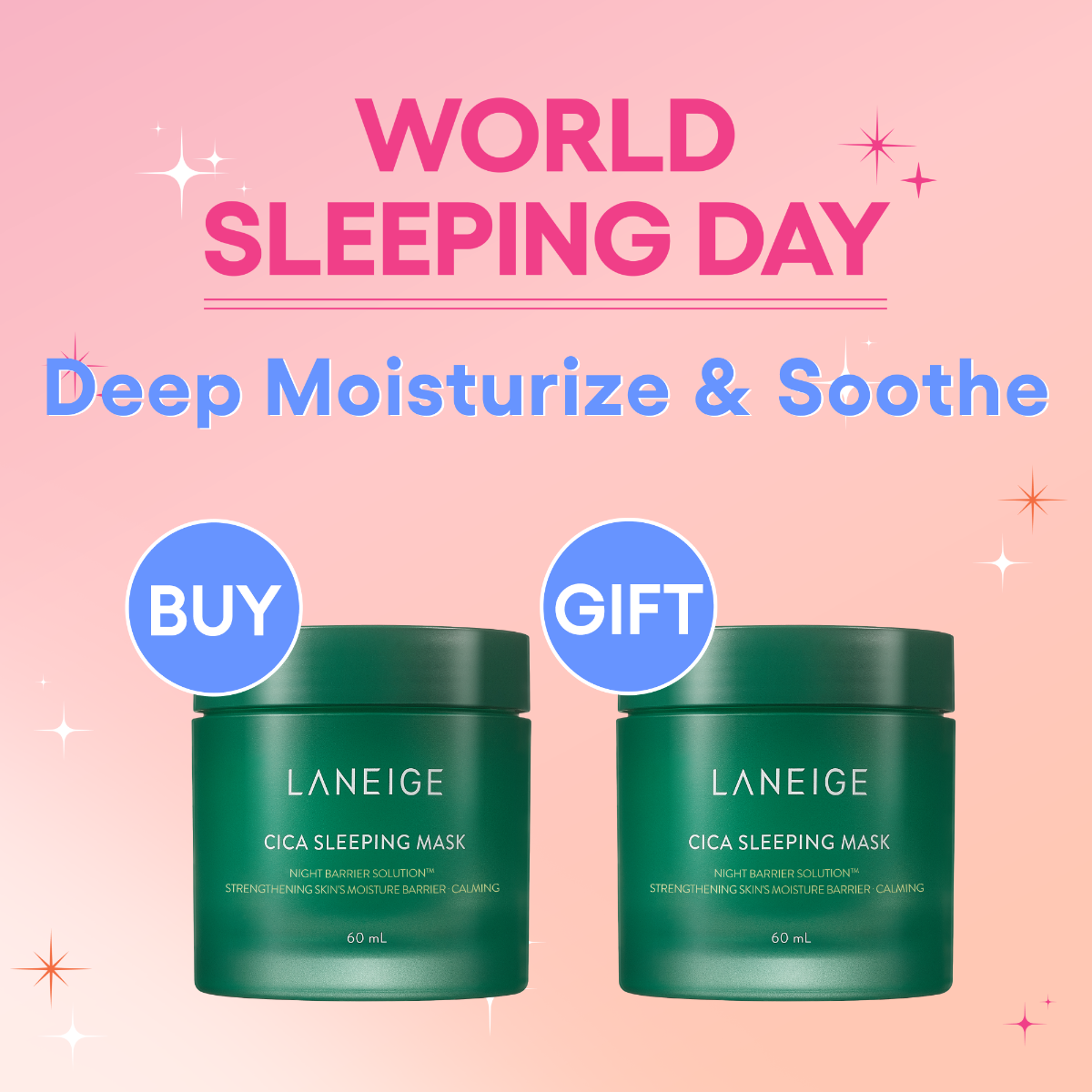【Buy 1 Get 1 Free】Cica Sleeping Mask Set  (Value: $480)