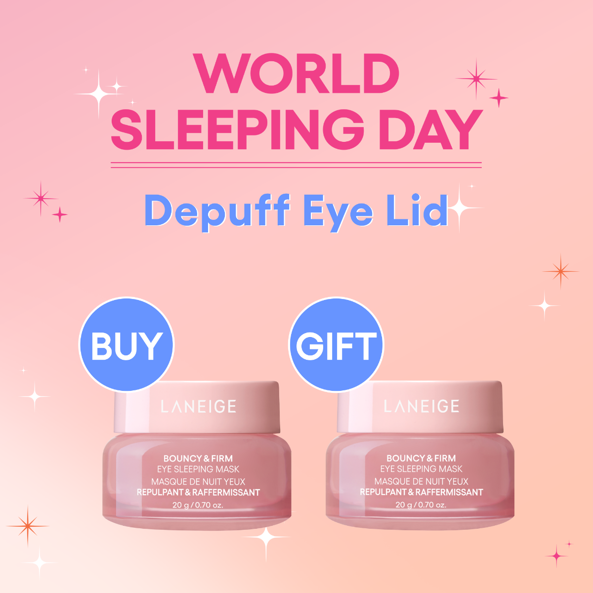 【Buy 1 Get 1 Free】Bouncy & Firm Eye Sleeping Mask Set  (Value: $480)