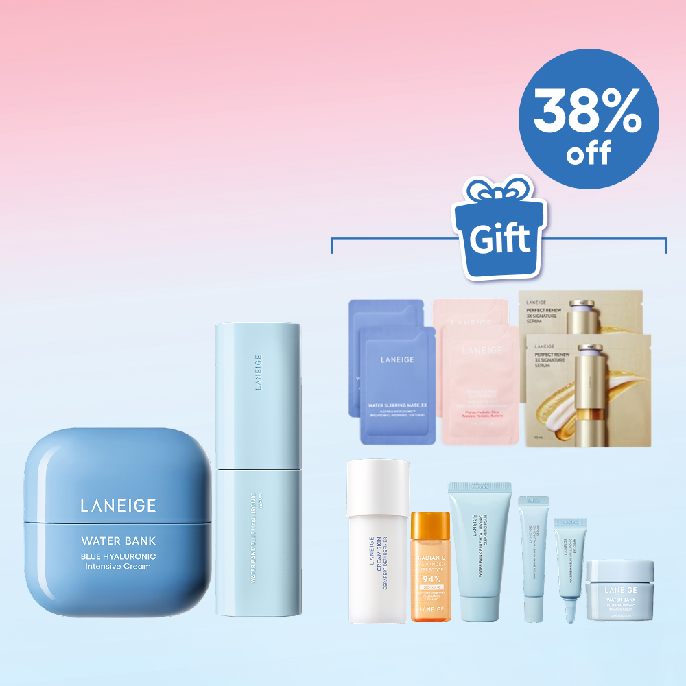 【Online Exclusive】Water Bank Blue Hyaluronic Intensive Cream and Serum Set (Value: $1,110)