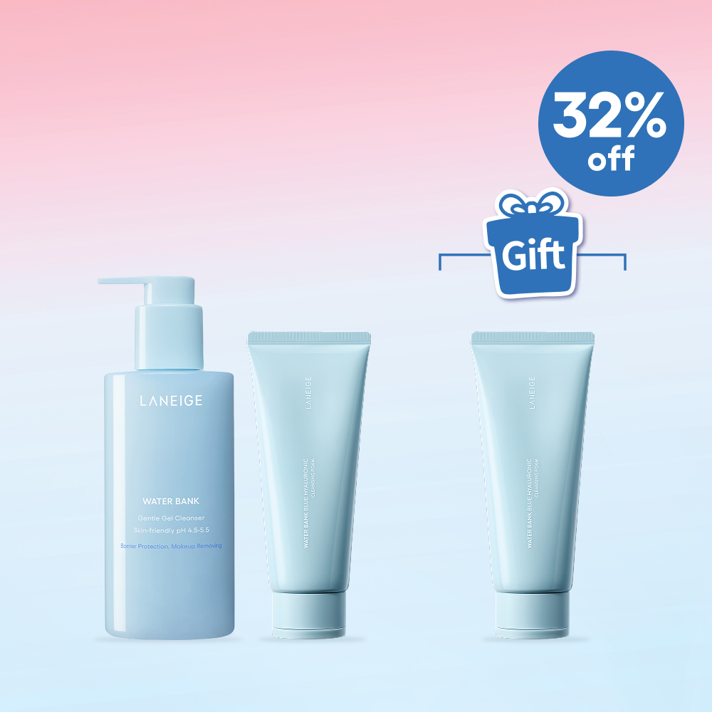 【Free Cleansing Foam 150g】Water Bank Gentle Gel Cleanser & Cleansing Foam Set (Value: $620)